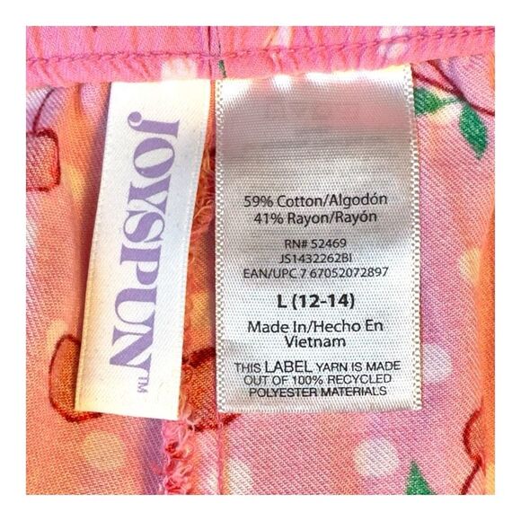 ❌❌NOT FOR SALE Joy Spun Cherry Print Flannel Pajama Shorts Sz L - Picture 11 of 11